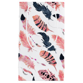 Bolsa De Regalo Pequeña Boho Pink Feathers