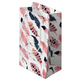 Bolsa De Regalo Pequeña Boho Pink Feathers