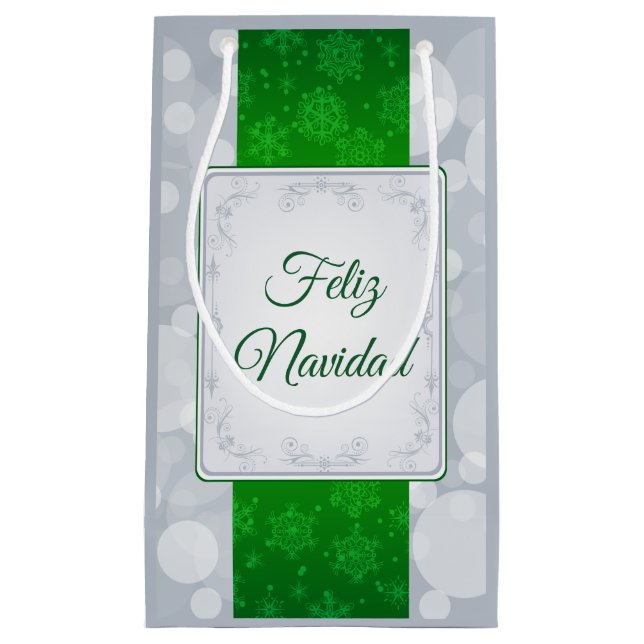 Bolsa De Regalo Pequeña Bokeh Navidad (Anverso)