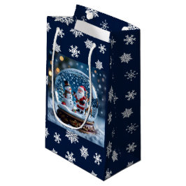 Bolsa De Regalo Pequeña Bola de nieve con Santa y Reno