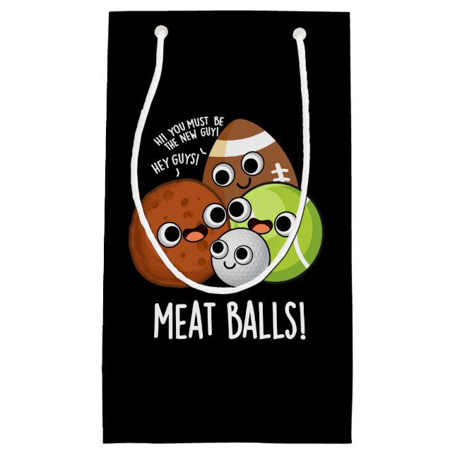 Bolsa De Regalo Pequeña Bolas de carne Funny Food Pun Dark BG (Anverso)