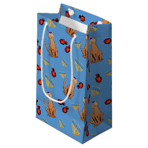 Bolsa De Regalo Pequeña Bolso azul del regalo de Dreidel del gato de