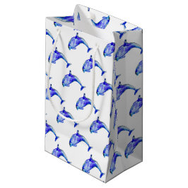 Bolsa De Regalo Pequeña Bolso azul del regalo del delfín