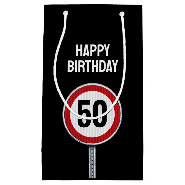 Bolsa De Regalo Pequeña Bolso de fiesta de cumpleaños CUSTOM AGE con señal (Anverso)