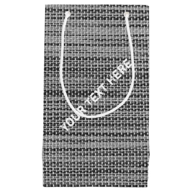 Bolsa De Regalo Pequeña Bolso de regalo de tela gris de imitación con nomb (Anverso)