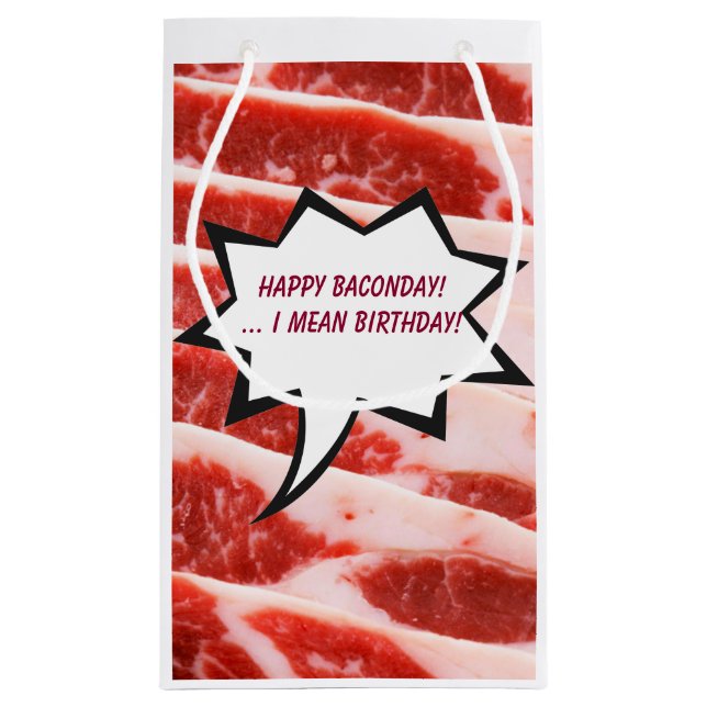 Bolsa De Regalo Pequeña bolso del cumpleaños del tocino (Reverso)