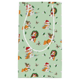 Bolsa De Regalo Pequeña Bolso del regalo de los Corgis del navidad