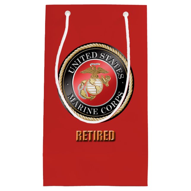 Bolsa De Regalo Pequeña Bolso del regalo del USMC Retireed (Anverso)