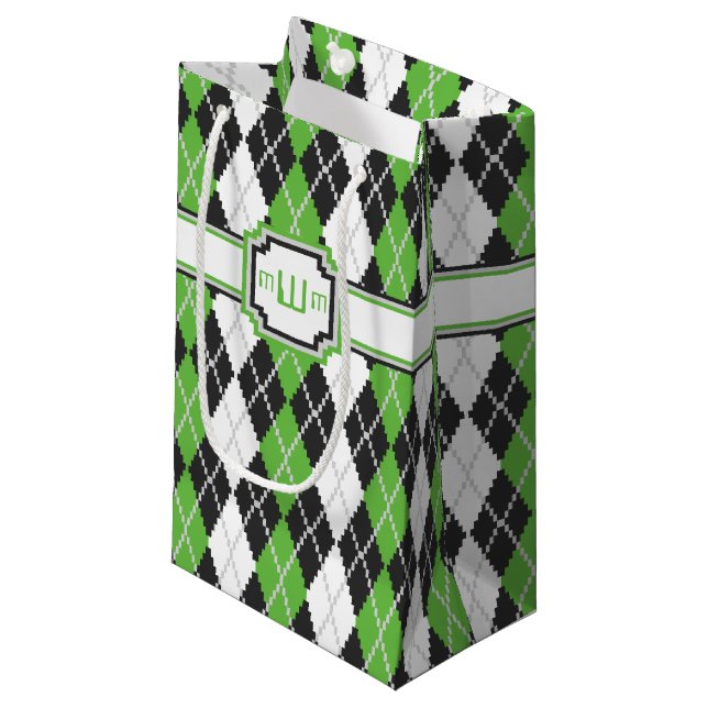 Bolsa De Regalo Pequeña Bolso retro del regalo de Argyle (Angulo Anverso)