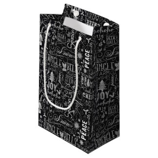 Bolsa De Regalo Pequeña Bolso tipográfico del regalo del navidad de la