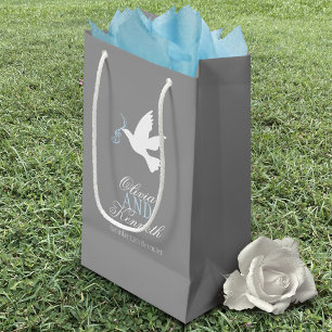 Bolsa De Regalo Pequeña Bolsos de personalizado de la novia azul gris