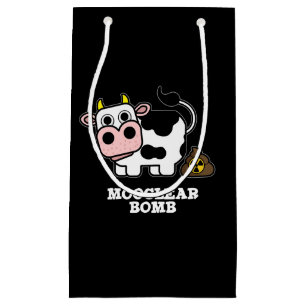 Bolsa De Regalo Pequeña Bomba Mooclear Funny Cow Pun Dark BG