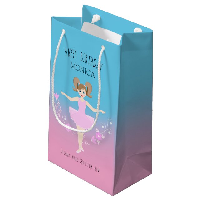 Bolsa De Regalo Pequeña Bonito Ballerina chica Fiesta de cumpleaños (Angulo reverso)