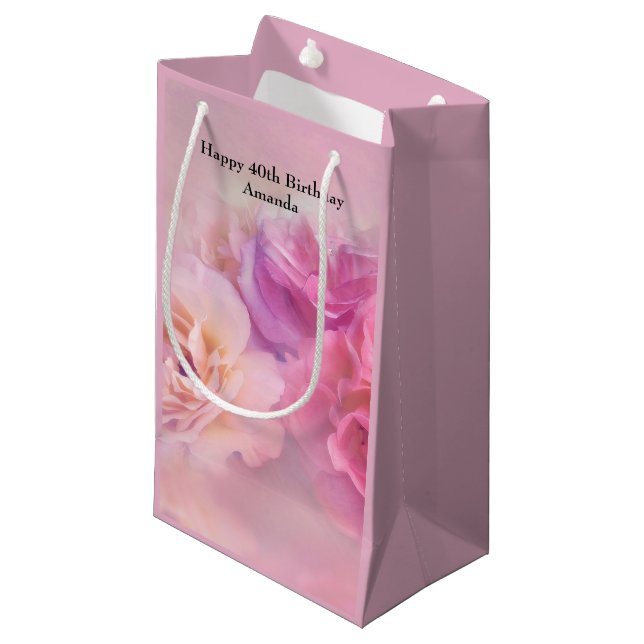 Bolsa De Regalo Pequeña Bonito Carnations Elegante foto Cumpleaños (Angulo Anverso)