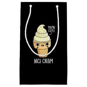 Bolsa De Regalo Pequeña Bonito Crema Graciosa Helado Crema Pun Oscuro BG