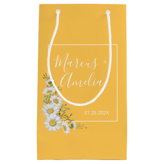 Bolsa De Regalo Pequeña Bonito Daffodil Boda de mareas amarillas y blancas (Anverso)
