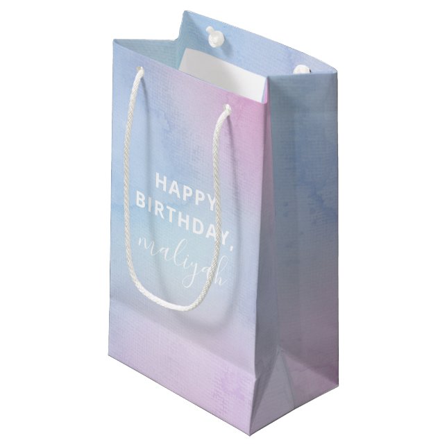 Bolsa De Regalo Pequeña Bonito Pastel acuarela (Angulo Anverso)