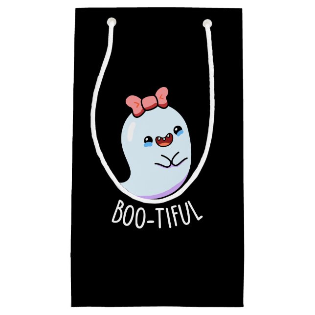 Bolsa De Regalo Pequeña Bootious Funny Girly Halloween Ghost Pun Dark BG (Anverso)