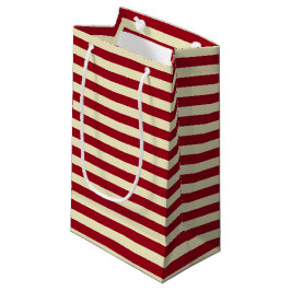 Bolsa De Regalo Pequeña Borgoña y franjas de crema