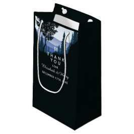 Bolsa De Regalo Pequeña Bosque de bosques azules, Boda rústico gracias