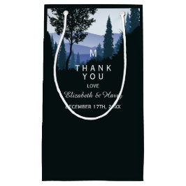 Bolsa De Regalo Pequeña Bosque de bosques azules, Boda rústico gracias