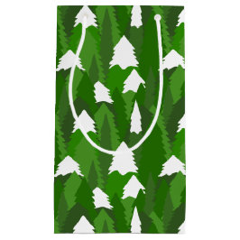 Bolsa De Regalo Pequeña Bosque de Pinos Nevado