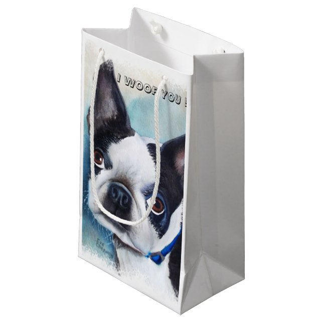 BOLSA DE REGALO PEQUEÑA BOSTON TERRIER (Angulo Anverso)