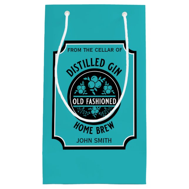 Bolsa De Regalo Pequeña Botella de ginebra personalizada (Anverso)