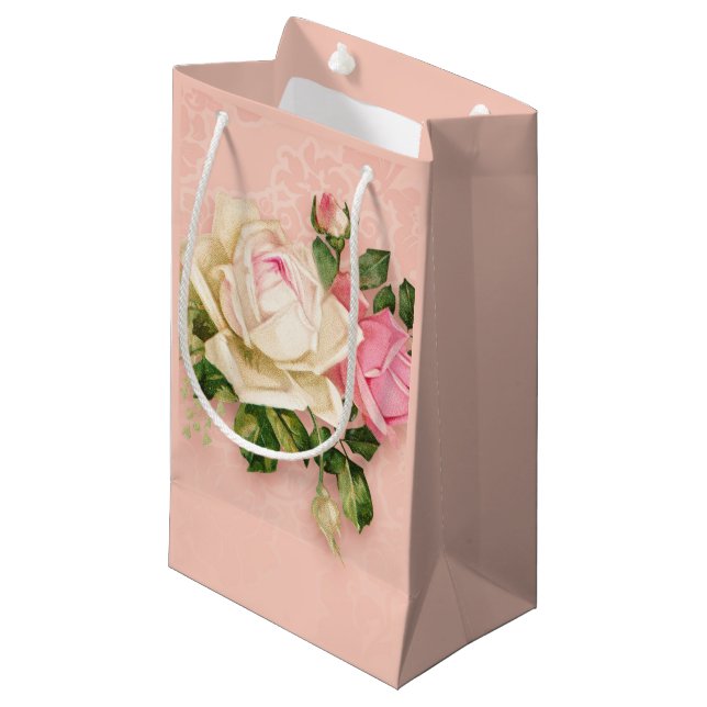 Bolsa De Regalo Pequeña Bouquet rosa rosa blanco (Angulo Anverso)