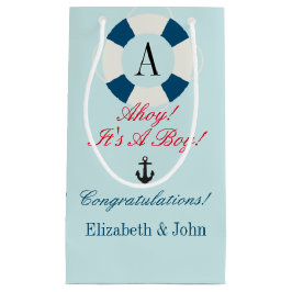 Bolsa De Regalo Pequeña Boya con Monograma, Recién nacido Náutico