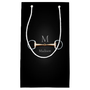 Bolsa De Regalo Pequeña Bozal Elegante Monogramado Personalizado Negro