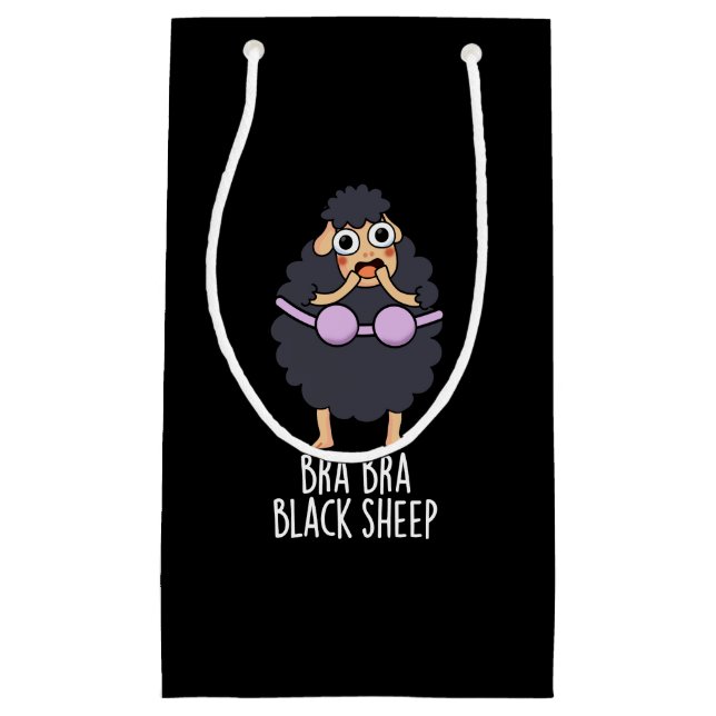 Bolsa De Regalo Pequeña Bra-bra Oveja Negra Graciosa Animal Pun Dark BG (Anverso)