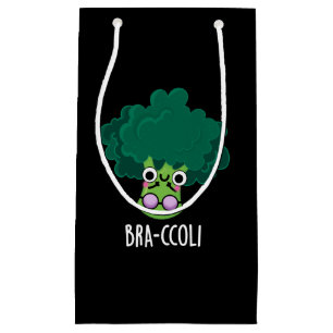 Bolsa De Regalo Pequeña Bra-ccoli Funny Veggie Broccoli Bra Pun Dark BG