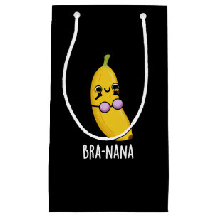 Bolsa De Regalo Pequeña Bra-nana Funny Banana Bra Pun Dark BG