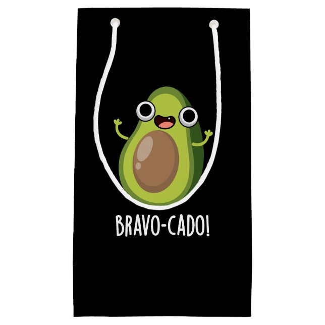 Bolsa De Regalo Pequeña Bravo-cado Funny Aguacate Pun Dark BG (Anverso)