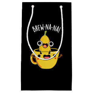 Bolsa De Regalo Pequeña Brew-nana Funny Banana Pun Dark BG