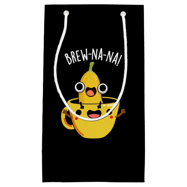 Bolsa De Regalo Pequeña Brew-nana Funny Banana Pun Dark BG (Anverso)