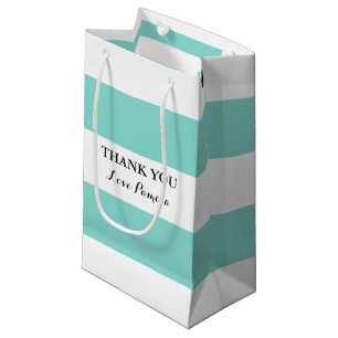 Bolsa De Regalo Pequeña BRIDE Verde azulado Fiesta De Ducha Azul Y Blanco