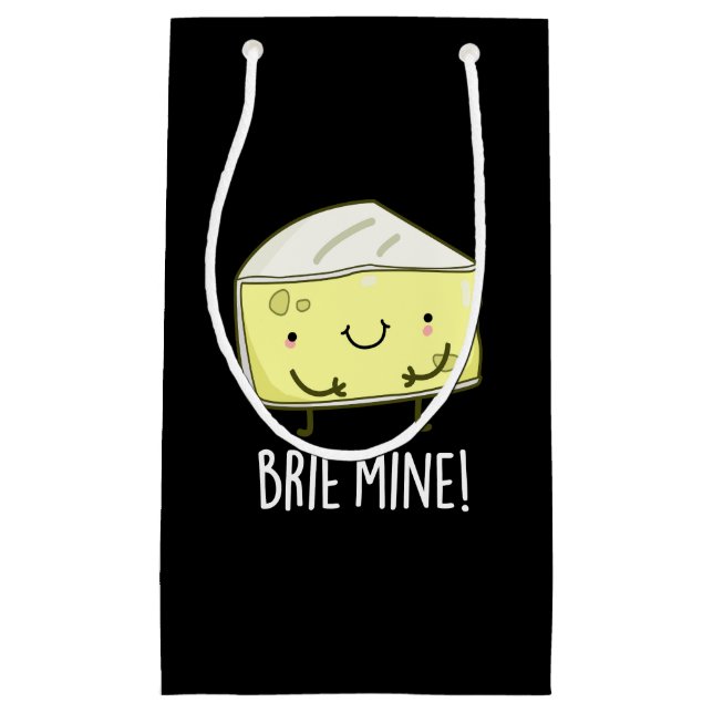 Bolsa De Regalo Pequeña Brie Mine Funny Cheese Pun Dark BG (Anverso)