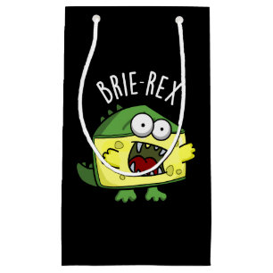 Bolsa De Regalo Pequeña Brie-rex Funny Cheese TRex Pun Dark BG