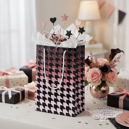 Bolsa De Regalo Pequeña Brillo de oro rosa y patrón de dientes de perro ne