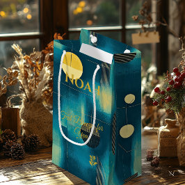 Bolsa De Regalo Pequeña Brisa verde azulada y amarilla Arte Geométrico Con