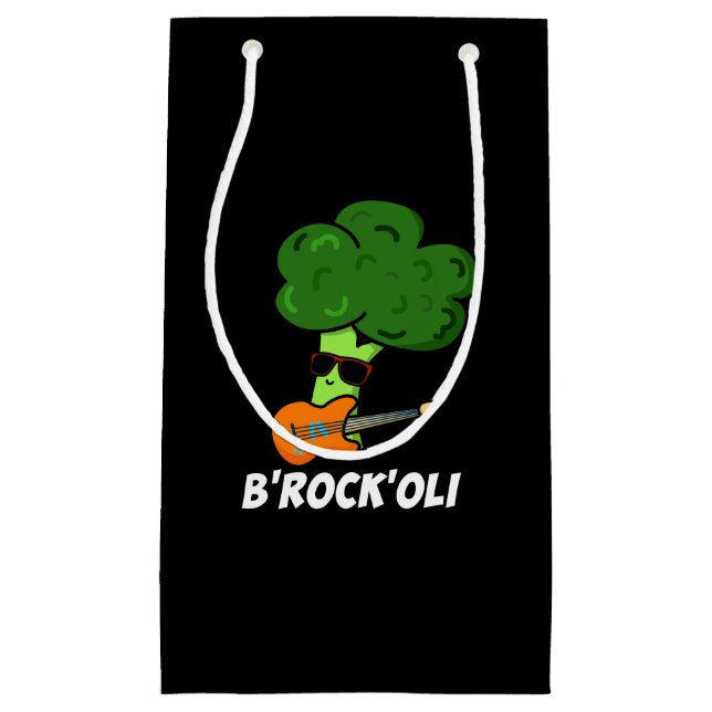 Bolsa De Regalo Pequeña Broccoli Pun Dark BG B-Rock-Oli Funny Rocker (Anverso)