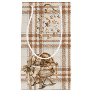BOLSA DE REGALO PEQUEÑA BROWN & TAN NEUTRAL BOHO BASSINETTE & MÓVIL