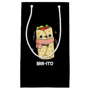 Bolsa De Regalo Pequeña Brr-ito Funny Freezando Burrito Frío Pun Dark BG