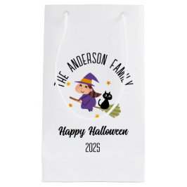 Bolsa De Regalo Pequeña Bruja de Halloween con nombre personalizado en una