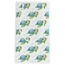 Bolsa De Regalo Pequeña Bubbles & Fins Children's Birthday Turtle