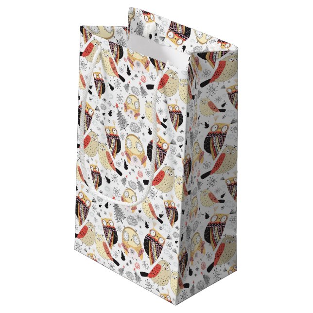 Bolsa De Regalo Pequeña Búho divertido de la textura (Angulo reverso)