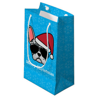 Bolsa De Regalo Pequeña Bulldog francés Blue Merle navidades