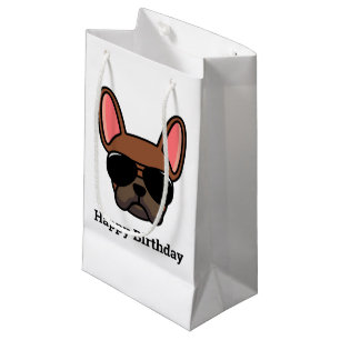 Bolsa De Regalo Pequeña Bulldog francés Cute Red Fawn Face con una pequeña